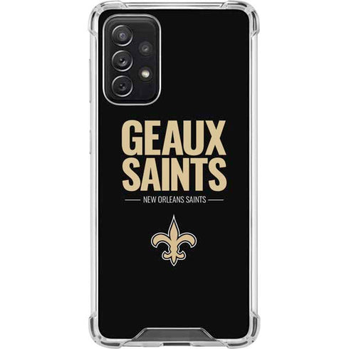NFL New Orleans Saints Team Motto Galaxy A72 5G Clear Case